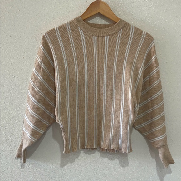 HYFVE Tan and White Striped Sweater - Picture 1 of 11